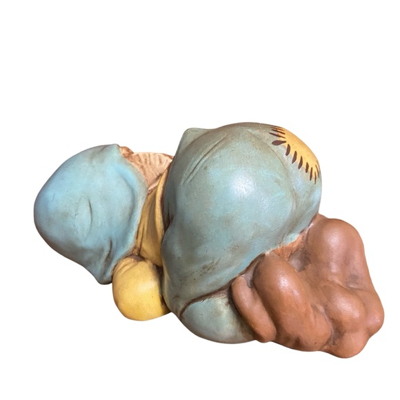 1970s Gnome Sleeping Ceramic Gnome Hand Painted - Picture 3 of 10